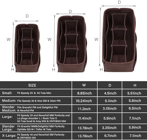 ZTUJO Purse Organizer Insert, Felt Bag Organizer For Handbag Purse Organizer,13 Colors, 6 Size (Small, Coffee) - Image 2