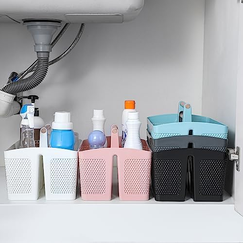 rejomiik Plastic Shower Caddy, Portable Shower Basket with Handle, Blue - Image 6