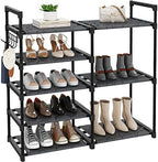 CSXGBAB Black Tubes Closet Shoe Rack, Boot Rack, 5 Tier Oxford Fabric Shelf, Easy Assembly, Sturdy and Durable, Holds Up to 30 lbs by CSXGBAB