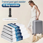 UPGOGO Travel Vacuum Bags for Luggage with Portable Electric Pump,Vacuum Seal Bags for Clothing,Packing Cubes Compression,Cruise Ship and Travel Essentials(Combo 12 Pack) - Image 2