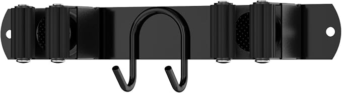 Broom Holder Wall Mount, Stainless Steel Mop and Broom Organizer, Broom Hanger with 2 Slots 2 Hooks for Home Kitchen, Garage, Garden and Laundry Room, Black - Image 9