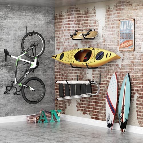 niffgaff Heavy Duty Garage Storage Hooks - 120 LB Capacity Wall Mounted Rack for Kayaks, Ladders, and Bikes - Image 3
