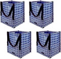 DURASACK Heavy Duty Storage Tote Bag 22-Gallon, Gingham Blue, Pack of 4 by DURASACK