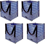 DURASACK Heavy Duty Storage Tote Bag 22-Gallon, Gingham Blue, Pack of 4 by DURASACK