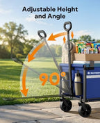 Collapsible Wagon Cart with Wheels, 220LBS for Grocery Shopping Camping - Image 6