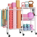 FUTASSI Home Gym Storage, 3 Tiers Workout Equipment Organizer with Wheels for Yoga Mats, Foam Roller, Dumbbells, Kettlebells, and Resistance Bands by FUTASSI