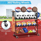Mythinglogic 4-Tier Ball Storage Rack and Sports Equipment Organizer - Image 6