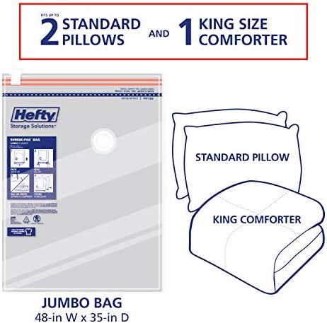 Shrink-Pak Space Bags Vacuum Storage Bags for Bedding Jumbo Compression 54 Pack Clear for Comforters Blankets (3 Jumbo/Bedding Solo) - Image 6