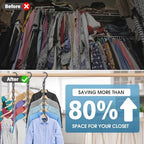 24 Pack Hangers Space Saving Magic Plastic Hanger Organizer Grey - Image 3