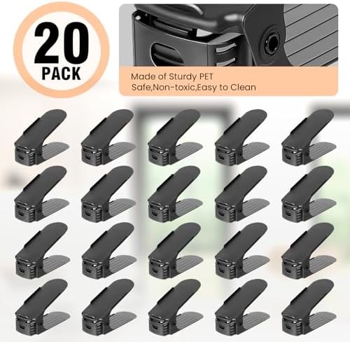 TOPNEW 20 Pack Shoe Slots Organizer Shoe Stacker Space Saver 50% (Black) - Image 3