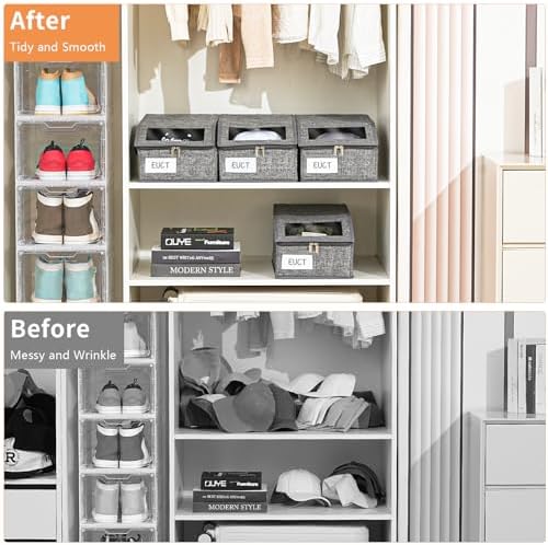4 Pack Stackable Hat Organizer for Baseball Caps with Clear Window - Image 6