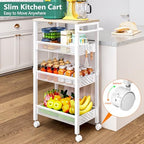 Vivihomety 4-Tier Laundry Utility Rolling Storage Cart with Wheels, Metal - Image 2
