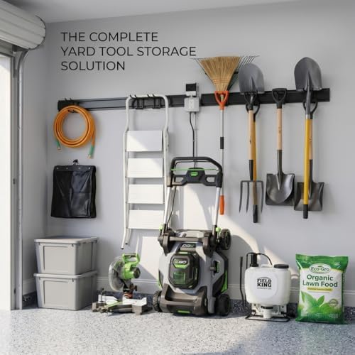Aking Ace 48 Inch Garage Tool Organizer, Wall Mount 3 Racks 6 Hooks Storage - Image 6