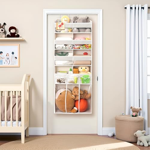 Extra Large Over The Door Organizer with Clear Pockets - 8 Compartments & XL Bottom Storage, Heavy-Duty Hanging Organizer for Bathroom, Bedroom, Closet (57 Inch Height). - Image 6