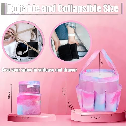Mesh Shower Caddy Portable - 9 Pockets, Shower Bag for Dorm Room Camping - Image 4