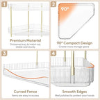 Lifewit 2 Tier Corner Bathroom Counter Organizers and Storage, Clear - Image 3