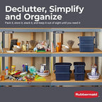 Rubbermaid Roughneck Tote 3 Gal, 6 Pack, Made in USA, Dark Indigo Metallic, Rugged Plastic Stackable Storage Bins with Lids and Handles - Image 6