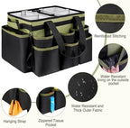 Large Rolling Cleaning Caddy Bag with Detachable Trolley,Cleaning Cart on Wheels with Shoulder Strap,Cleaning Supplies Organizer for Housekeepers,Green - Image 4