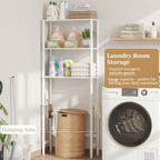 Over The Toilet Storage, Freestanding 3-Tier Bamboo Bathroom Shelves, Above Toilet Organizer for Home Washroom, Bathroom Decor (White) - Image 6