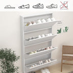 GREATMEET Slim Wall Mounted Metal Storage Cabinet with 4 Flip Drawers - Image 5