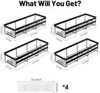 WOWBOX 4 Pack Adhesive Shower Caddies, No Drill Bathroom Shelves, Large - Image 2