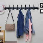 Dseap Coat Rack Wall Mount - 38” Long 10-Tri-Hooks Heavy Duty Coat Hanger Rail Wall Hooks for Hanging Coats Hats Clothing Clothes Purse Mudroom Entryway, Black, Pack of 2 - Image 6