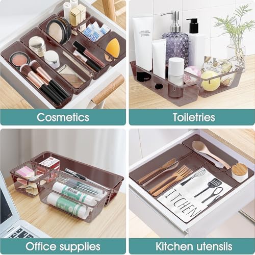 25 PCS Plastic Drawer Organizer Set, Makeup Organizers and Storage Bins - Image 5