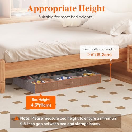 Lifewit 4.3 Inches Under Bed Shoe Storage Organizer Fits 10 Pair Sneakers, - Image 2