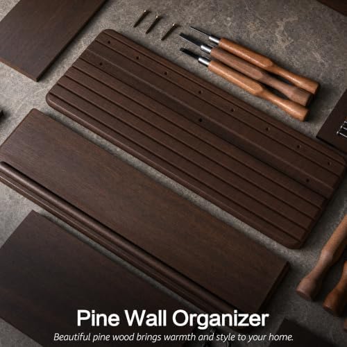 Rebee Vision Acacia Wood Key Holder Wall Mount for Entryway, Dark Brown - Image 6