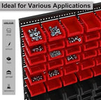 ‌90PCS Wall Mount Storage Bins Organizer - Adjustable Plastic Compartments for Screws/Nuts/Bolts／hardware, Perfect for Garage & Workshop Tool Organization - Image 5