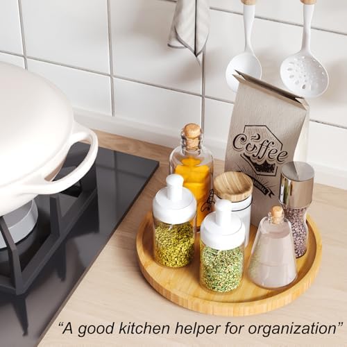 VERTORGAN Lazy Susan Bamboo Organizer for Kitchen,Cabinet,Middle(Natural) - Image 4