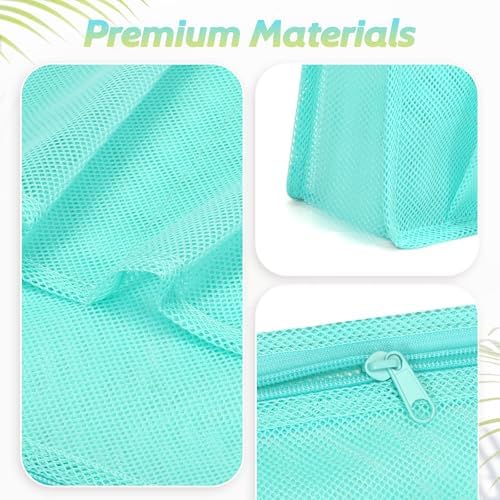 famichan Mesh Shower Caddy Portable, Gym Travel Camp Dorm Room Essentials for College Student Boy Girl, Bathroom Shower Bag - Blue - Image 3