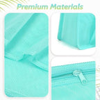 famichan Mesh Shower Caddy Portable, Gym Travel Camp Dorm Room Essentials for College Student Boy Girl, Bathroom Shower Bag - Blue - Image 3