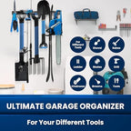 64'' All-Metal Garage Tool Organizer Wall Mount – Heavy-Duty Tool Rack Holds 680 lbs, Adjustable Hooks for Garage, Yard, and Garden Equipment - Image 2