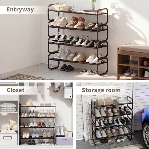 4 Tier Shoe Rack - Expandable Shoe Organizer for Closet - Image 6