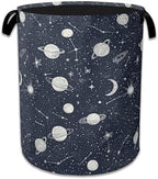Star Moon Laundry Basket Collapsible Laundry Hamper with Handle, Oxford Clothes Storage Bin for Bathroom Bedroom Room Decor, Gift Basket 16" X 20.8" by NSMNSM