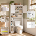 Farmhouse Over The Toilet Storage Cabinet with Barn Door, Reversible Side - Image 6