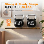 BAYKA Rustic Brown Floating Shelves 35.4in, Set of 2, Wall Mount Wood Shelf - Image 5