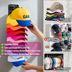 2 Pack Wall Mounted Hat Rack, Hat Organizer for Baseball Caps & Display - Image 3