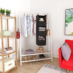 MAX Houser 6 Tier Foldable Hanging Closet Organizer with Hooks, Black-D3 | foldable lightweight fabric closet storage with 3 Drawers, space-saving design for Bedroom, Closet Hanging Shelf for Storage - Image 6