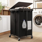 40 Gal Large Laundry Hamper with Lid, Rolling Laundry Basket with Wheels by Laundrybasket