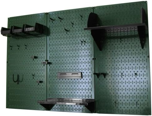 Wall Control Pegboard Organizer 4 ft. Metal Pegboard Standard Tool Storage Kit with Green Toolboard and Black Accessories - Image 3
