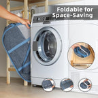 100L Collapsible Laundry Baskets, Tear Proof Pop Up Laundry Hamper with Dual Handles, Large Foldable Laundry Basket, Easy to Carry Laundry Hamper for Home, Laundry Room, Bedroom, Dorm, Travel Blue - Image 3