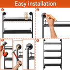 IBUYKE 4 Tier Spice Rack Wall Mount for Kitchen,Black TLJ016B - Image 5