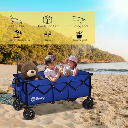 Sekey 300L Extended Collapsible Wagon, 660 lb Capacity, 48 in Long - Image 7
