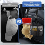 Headrest Hooks for Car, 2-in-1 Backseat Organizer with Bag Hook & Hat Clip, Extendable Universal Vehicle Storage Hanger Car Gifts for Purse, Grocery, Shopping Bag, Cap (4 Pack) - Image 4