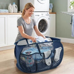 Pop Up Laundry Hamper with Convenient Bags, Upgrade Collapsible Laundry Baskets, Foldable Laundry Basket Mesh Light Weight, Easy to Carry Clothes Hampers for Laundry, Dorm, Toys, Travel 5 Pack - Image 2