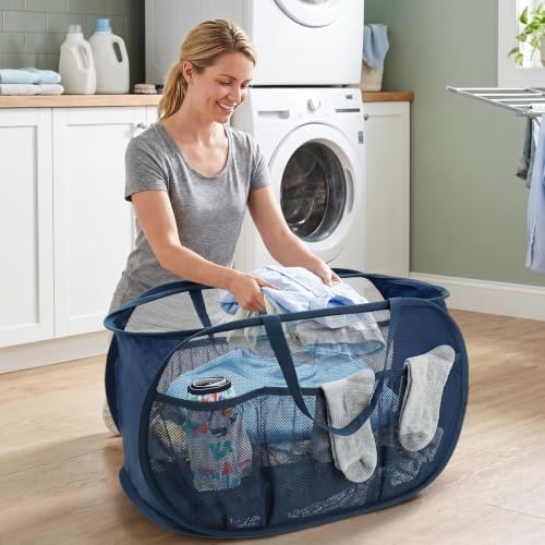 Pop Up Laundry Hamper with Convenient Bags, Upgrade Collapsible Laundry Baskets, Foldable Laundry Basket Mesh Light Weight, Easy to Carry Clothes Hampers for Laundry, Dorm, Toys, Travel 5 Pack - Image 2
