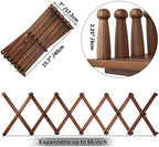WEBI Accordion Wall Hanger,Expandable Wooden Coat Rack Wall Mounted,Accordion Hat Rack for Wall,Accordion Hook Rack for Hats,Caps,20 Peg Hooks,Walnut Color - Image 3