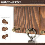 Rebee Vision Key Holder Wall Mount with 4 Hooks for Home Decor, Retro Brown - Image 5